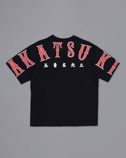 Naruto Akatsuki Anime  Pure Cotton Black Oversized Tshirt  Men