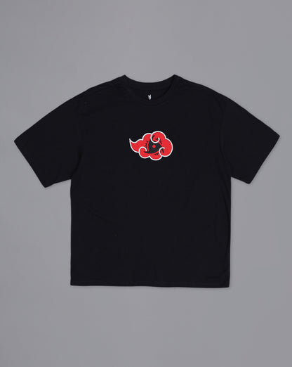 Naruto Akatsuki Anime  Pure Cotton Black Oversized Tshirt  Men