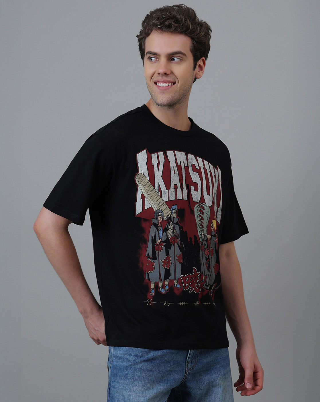 Naruto Akatsuki Printed Oversized Tshirt For Men