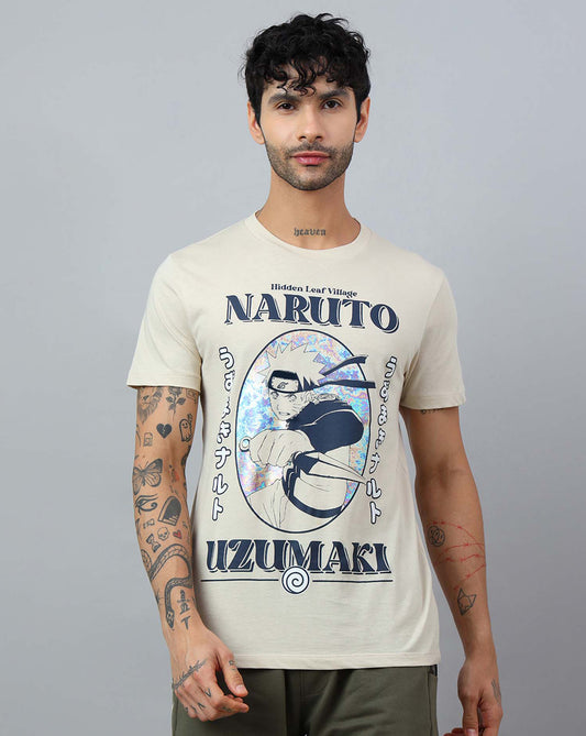 Naruto Printed Regular Fit Tshirt For Men