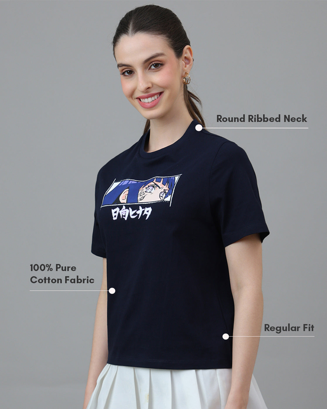 Naruto Printed Regular Fit Tshirt For Women