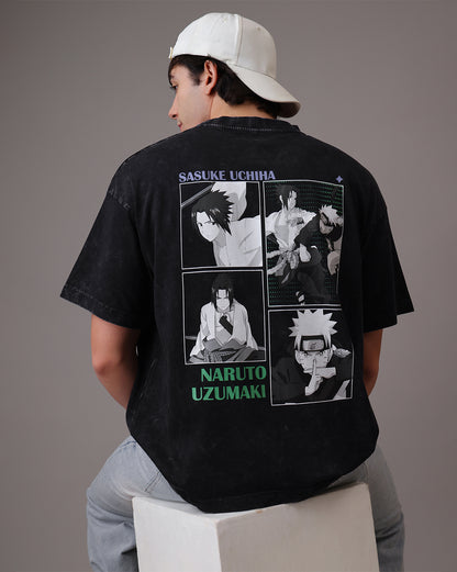 Sasuke Uchiha and Naruto Uzumaki  Oversized Tshirt  Men