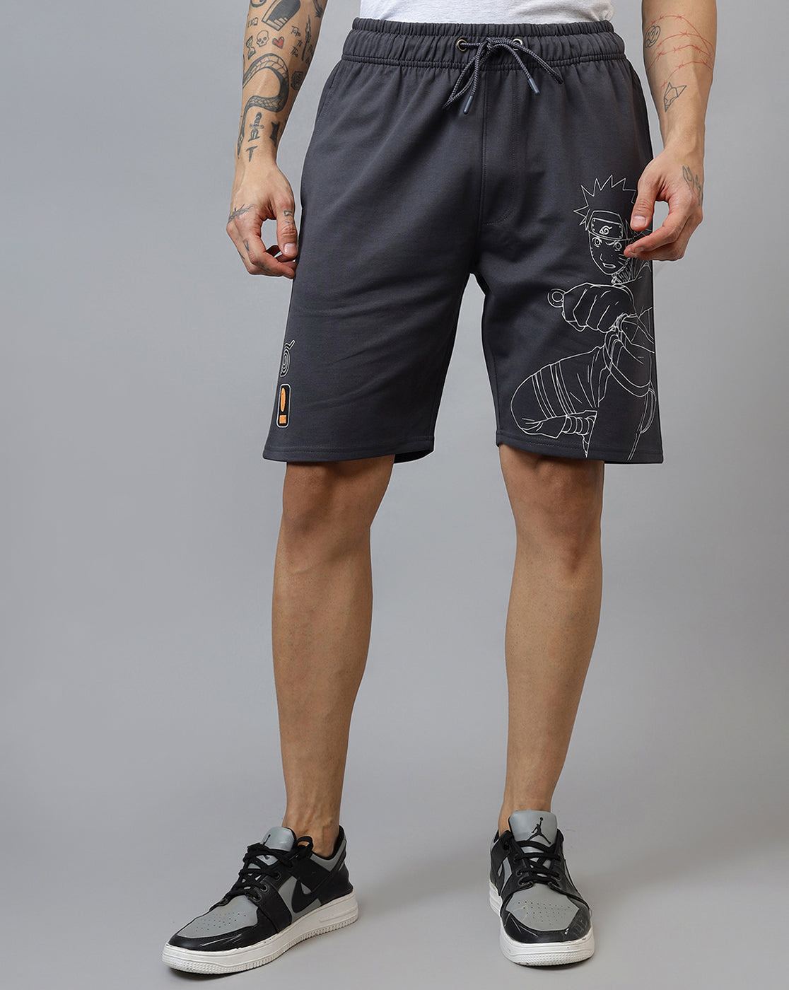 Naruto Printed Regular Fit Shorts For Men