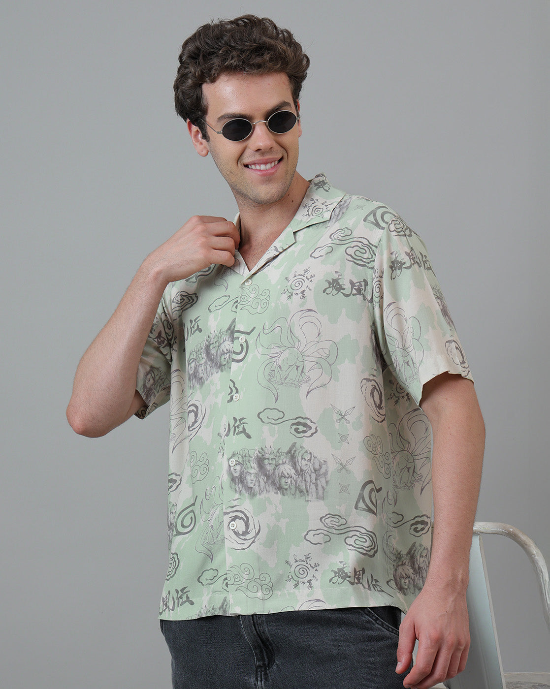 Naruto Printed Relaxed Fit Shirt For Men