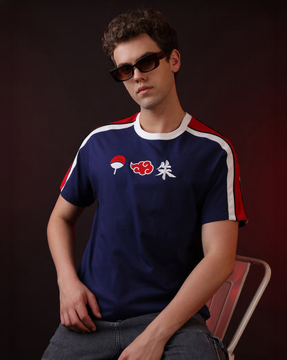 Naruto Uchiha & Akatsuki Embroidered Relaxed Fit Tshirt Men
