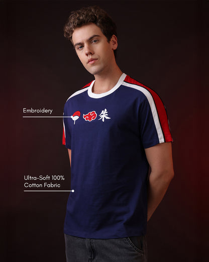 Naruto Uchiha & Akatsuki Embroidered Relaxed Fit Tshirt Men