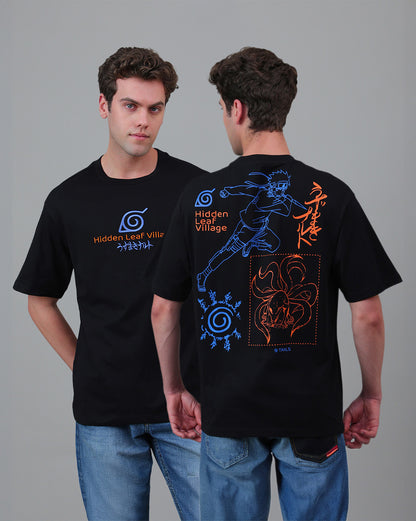 Naruto Embroidered Oversized Tshirt  Men