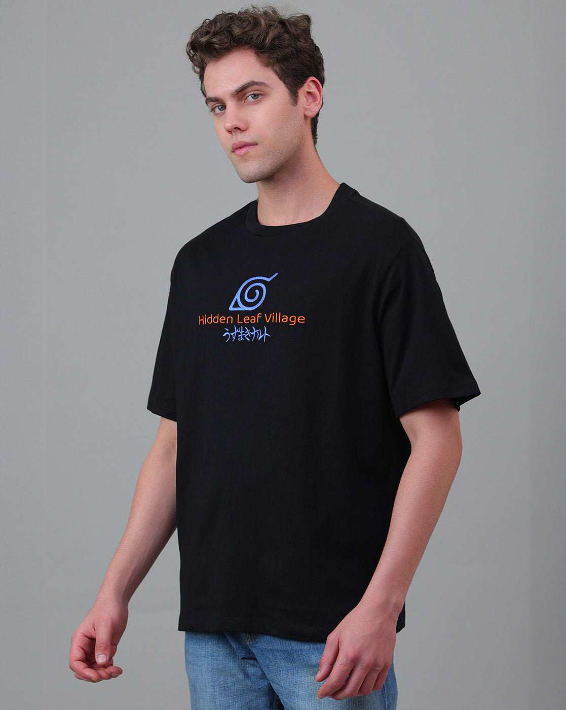 Naruto Embroidered Oversized Tshirt For Men