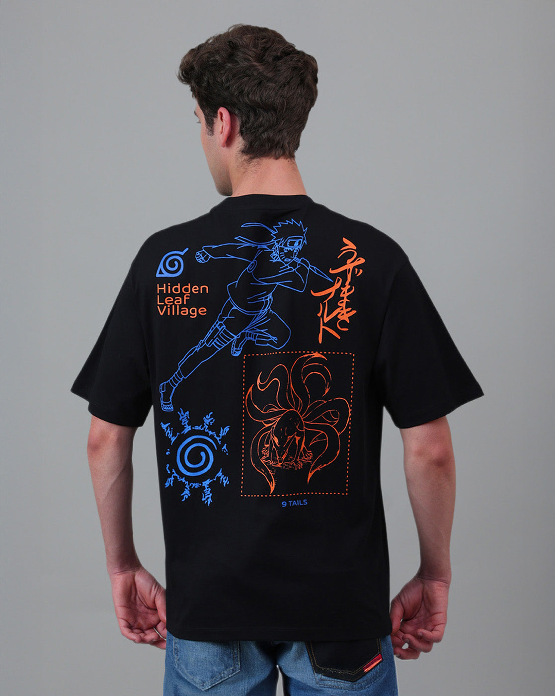 Naruto Embroidered Oversized Tshirt For Men