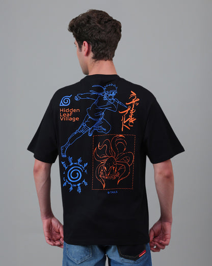 Naruto Embroidered Oversized Tshirt  Men