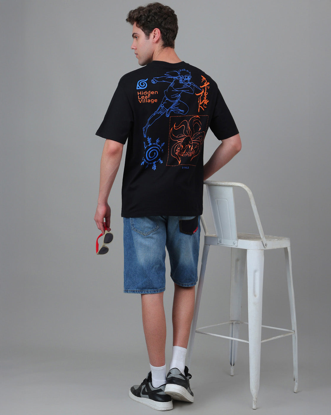Naruto Embroidered Oversized Tshirt For Men