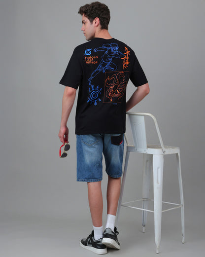 Naruto Embroidered Oversized Tshirt  Men