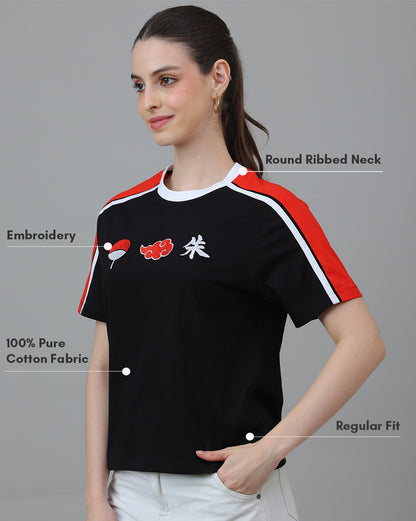 Naruto Embroidered Regular Fit Raglan Tshirt