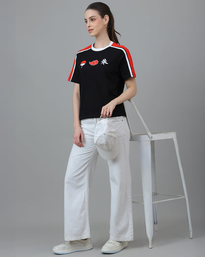 Naruto Embroidered Regular Fit Raglan Tshirt
