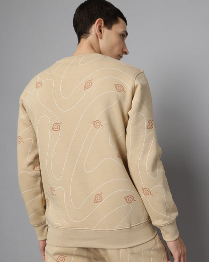 Naruto Beige Regular Fit Sweatshirt Men