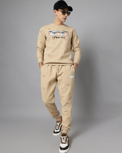 Naruto Beige Regular Fit Sweatshirt Men