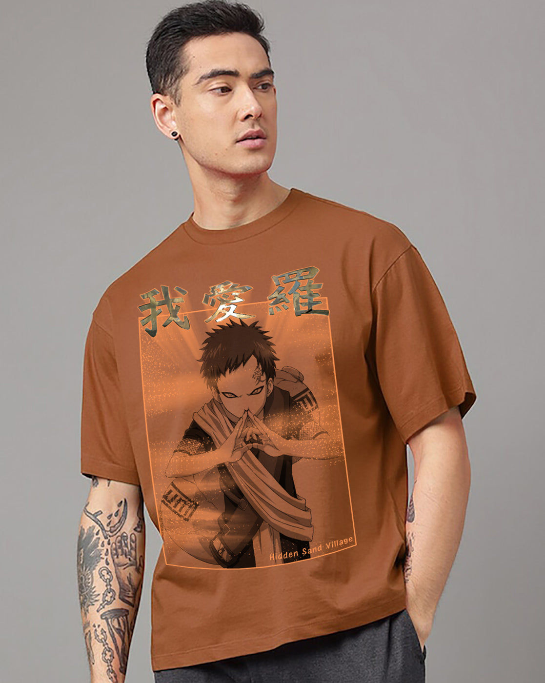 Naruto Sunagakure Oversized Tshirt Men