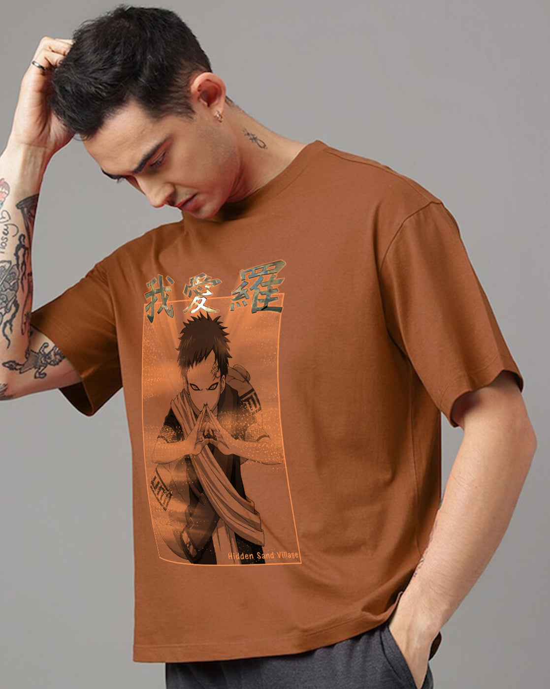 Naruto Sunagakure Oversized Tshirt Men