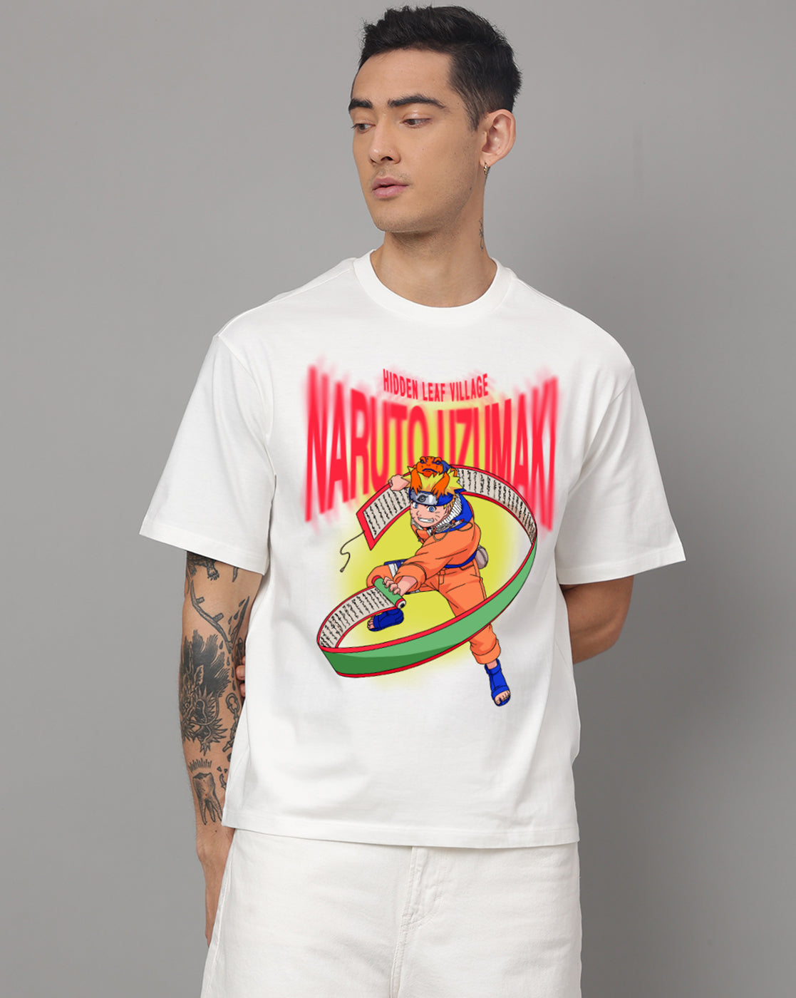 Naruto Hidden Leaf Village Oversized Tshirt Men