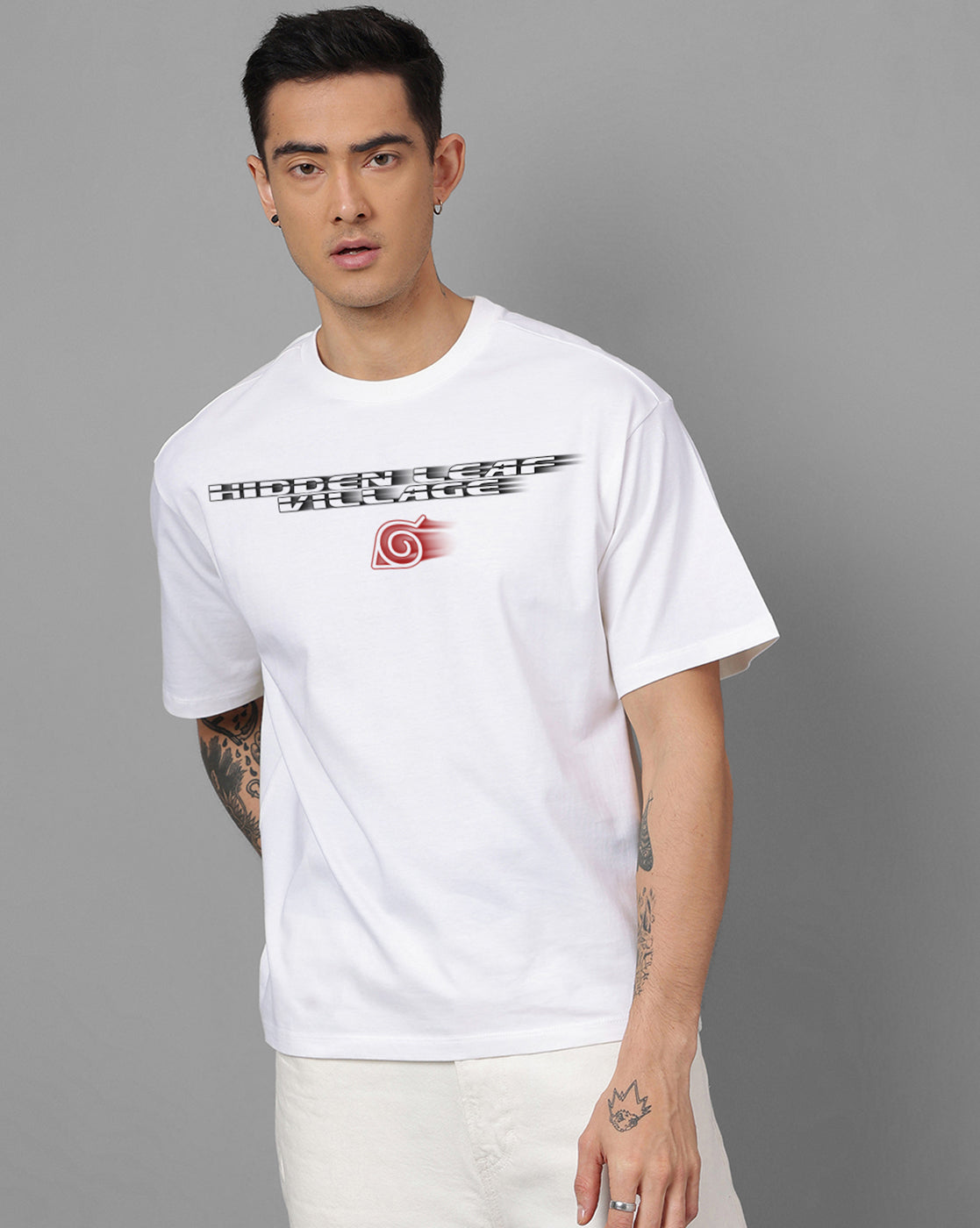 Naruto White Oversized Tshirt Men