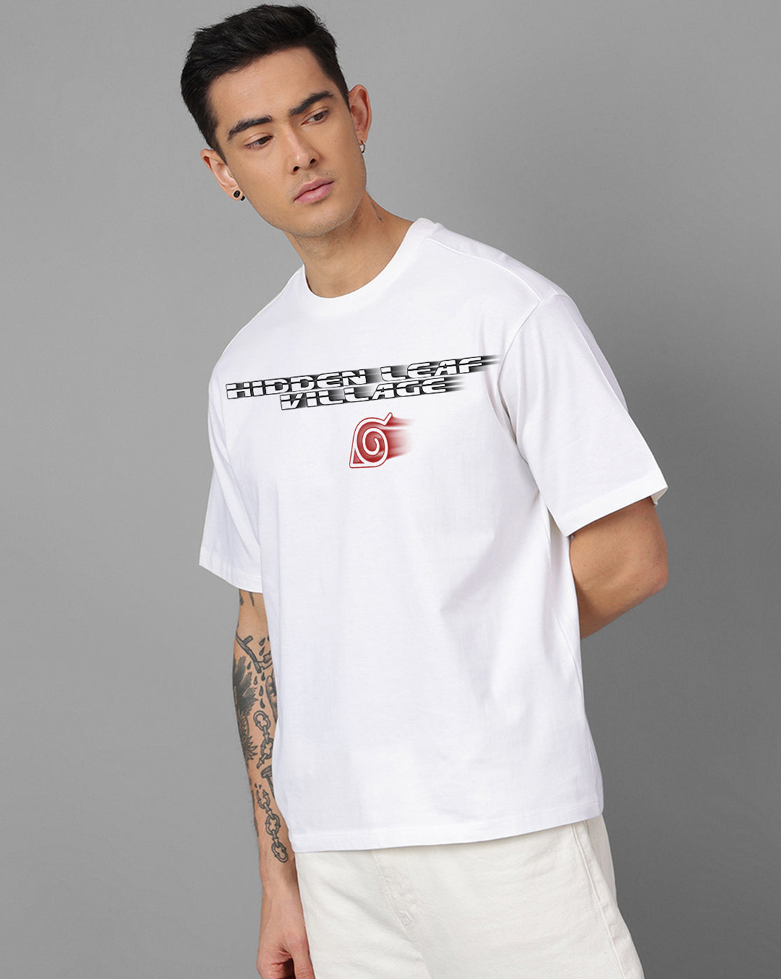 Naruto White Oversized Tshirt Men