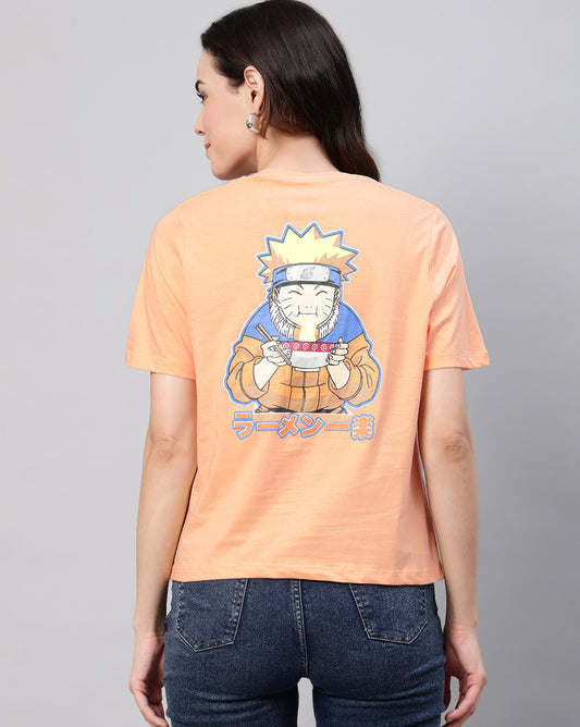 Naruto Peach Regular Fit Tshirt Women
