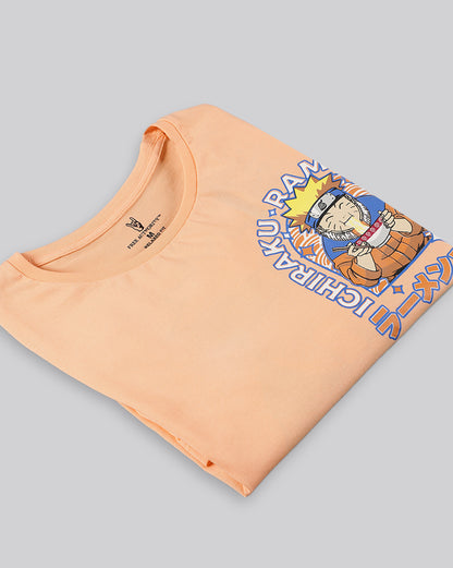 Naruto Peach Regular Fit Tshirt Women