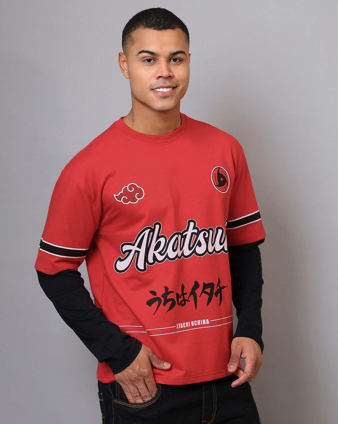 Naruto Printed Oversized Tshirt For Men