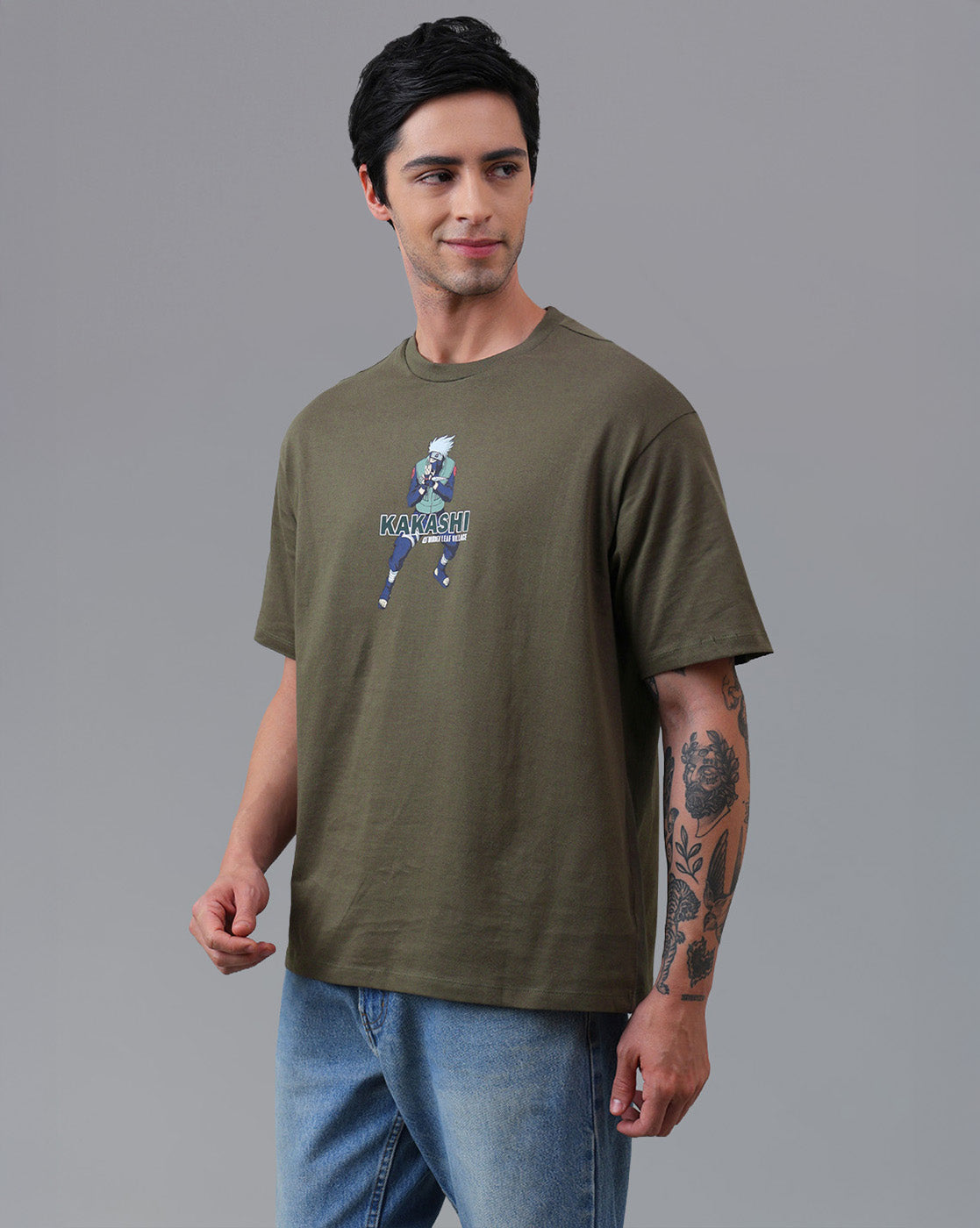 Naruto Printed Oversized Tshirt For Men