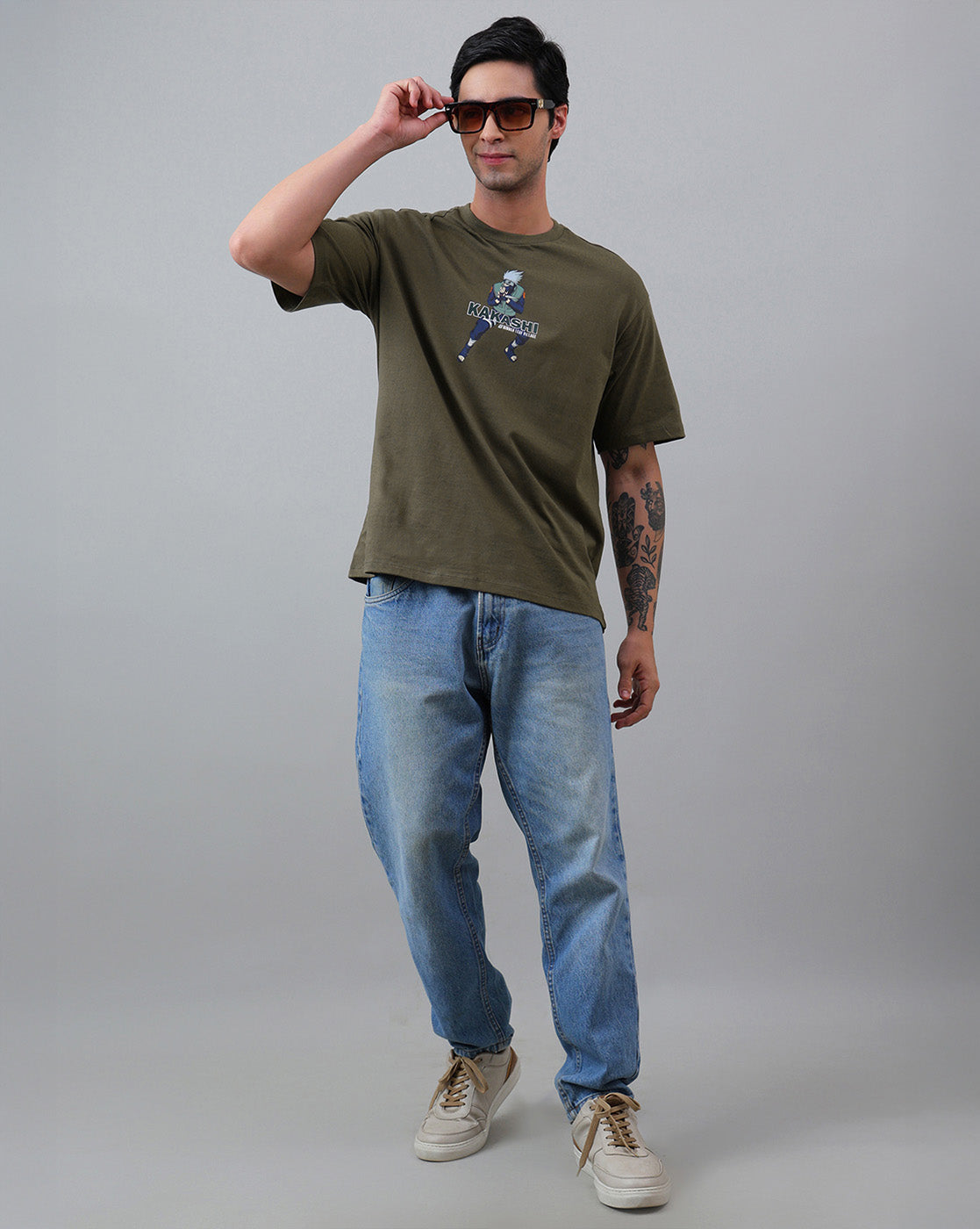 Naruto Printed Oversized Tshirt For Men