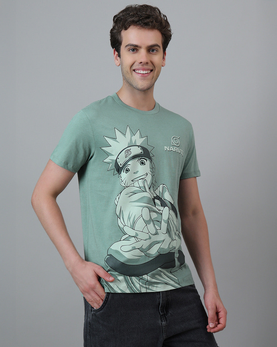 Naruto Printed Regular Fit Tshirt For Men