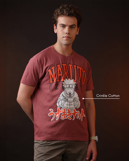 Naruto Uzumaki  Relaxed Fit Crinkle Cotton Tshirt  Men
