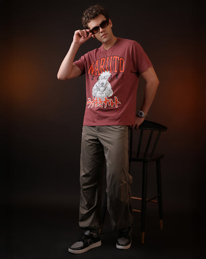 Naruto Uzumaki  Relaxed Fit Crinkle Cotton Tshirt  Men