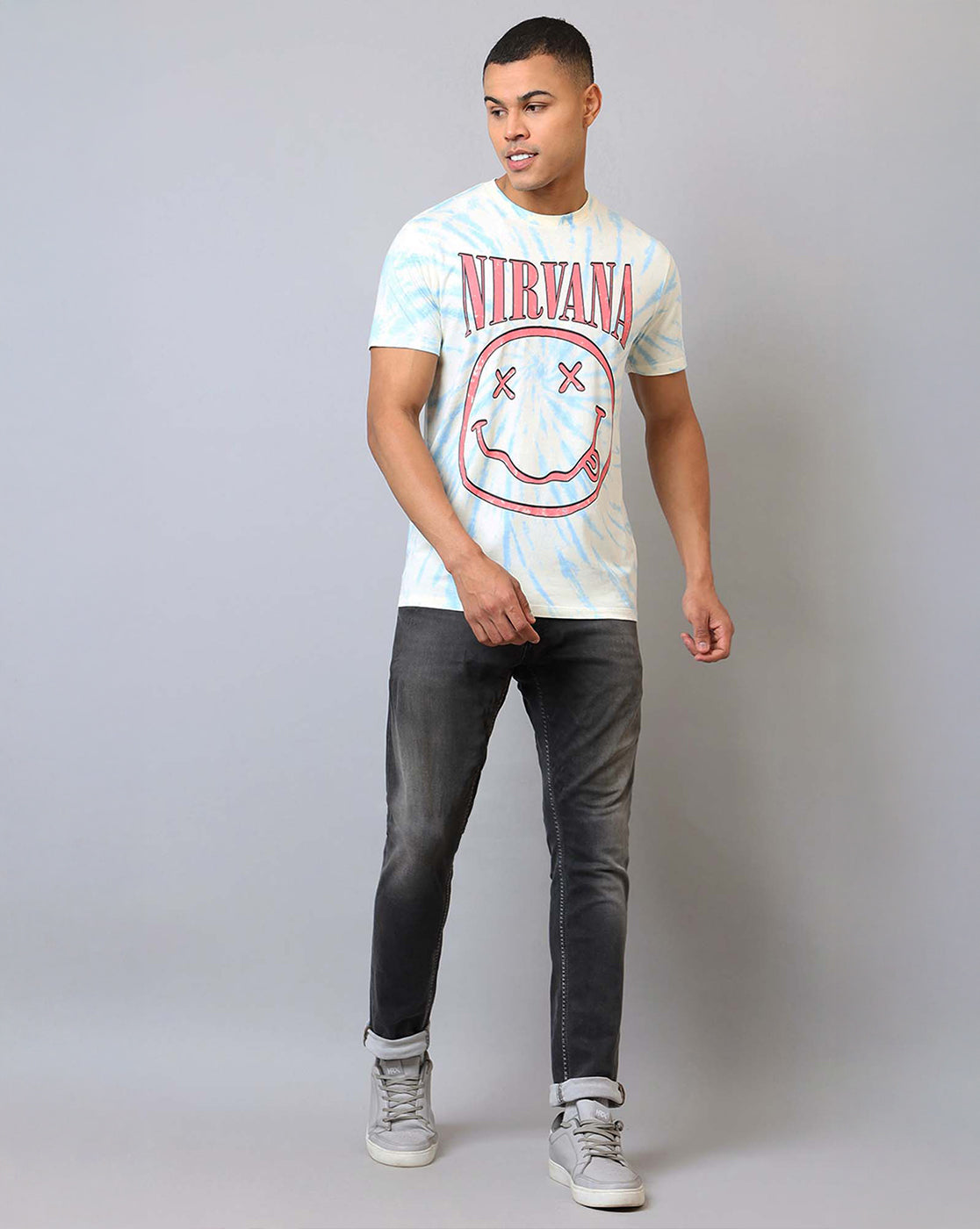 Nirvana Printed Regular Fit Tshirt For Men