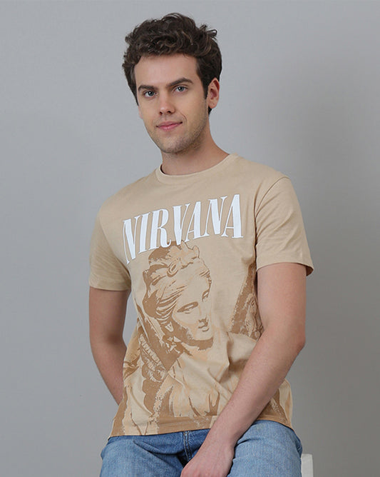 Nirvana Printed Regular Fit Tshirt For Men