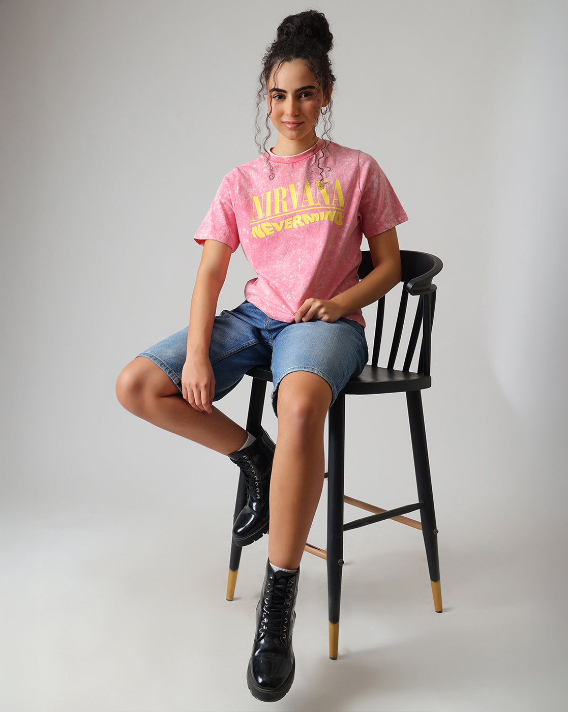 Nirvana Nevermind Printed  Relaxed Fit Tshirt For Women