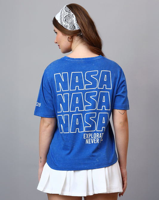 Nasa Printed Regular Fit Tshirt For Women