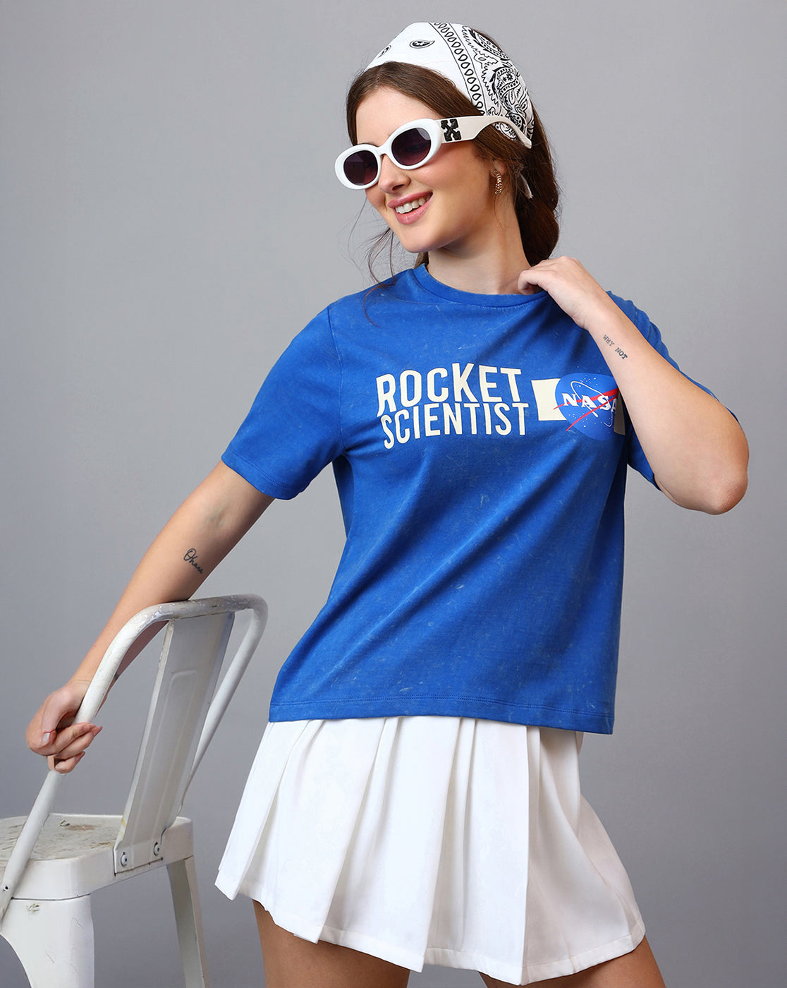 Nasa Printed Regular Fit Tshirt For Women