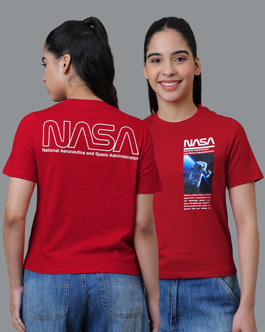 Nasa Printed Regular Fit Tshirt For Women