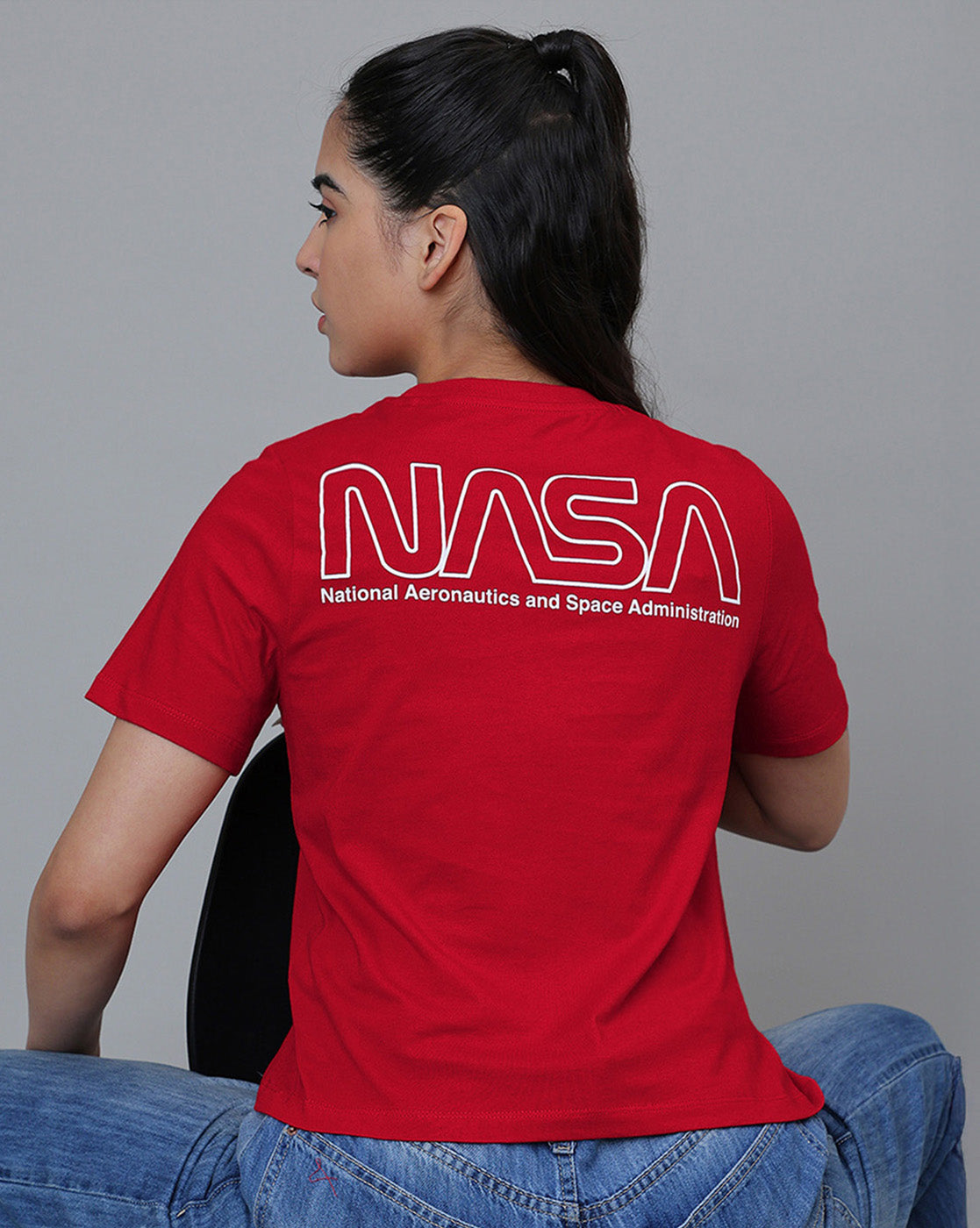 Nasa Printed Regular Fit Tshirt For Women