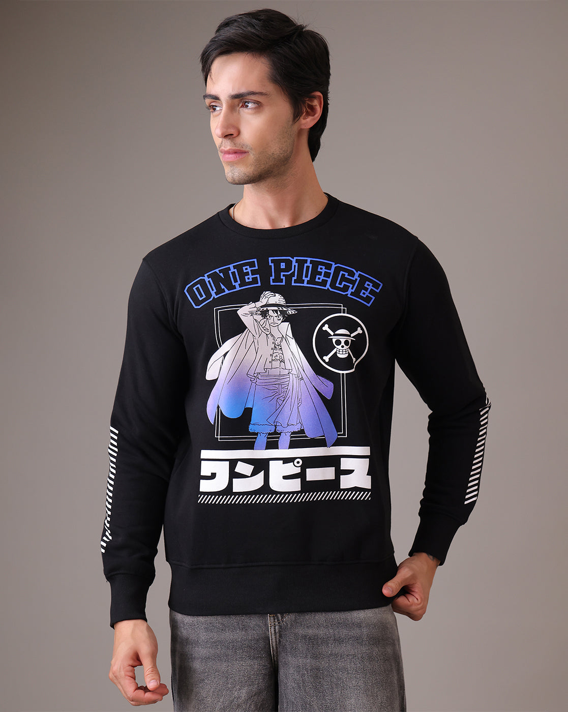 One Piece Black Sweatshirt Men