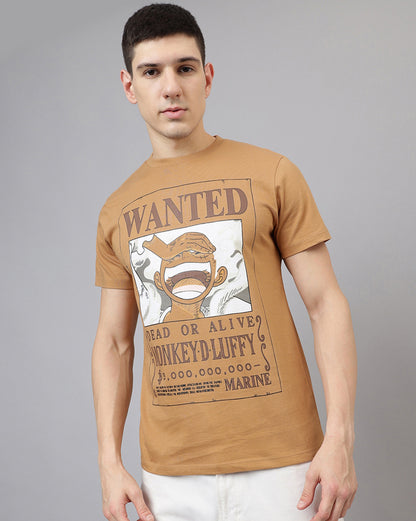 One Piece Luffy Wanted Regular Fit Tshirt Men