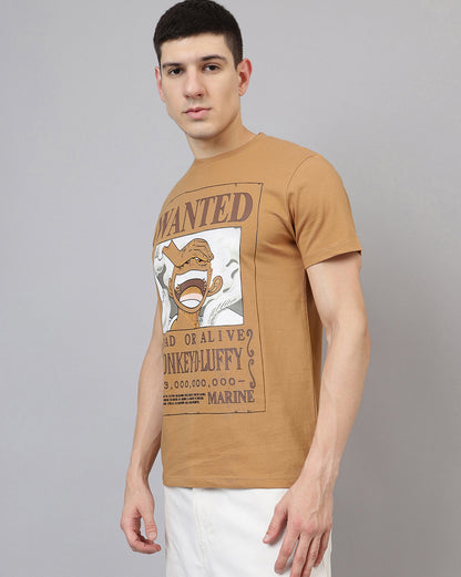One Piece Luffy Wanted Regular Fit Tshirt Men
