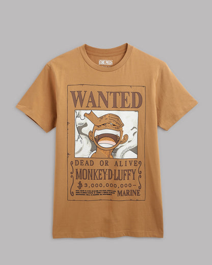 One Piece Luffy Wanted Regular Fit Tshirt Men