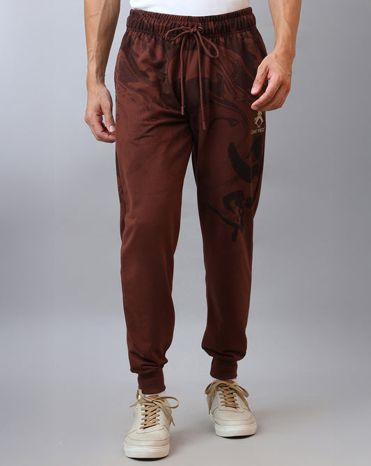 One Piece Printed Regular Fit Trackpant For Men
