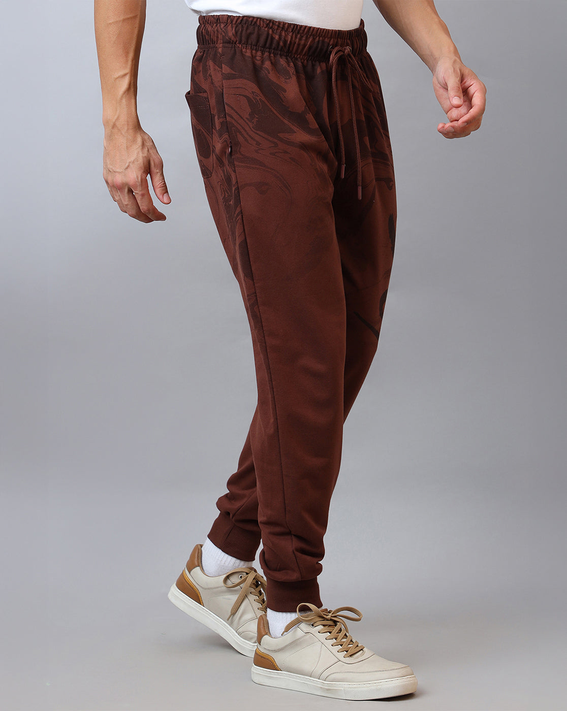 One Piece Printed Regular Fit Trackpant For Men