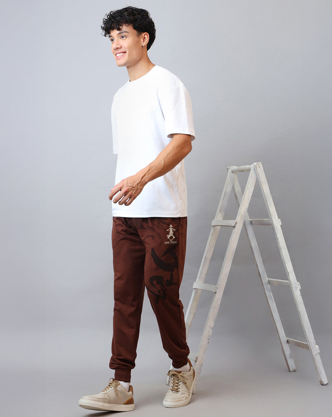 One Piece Printed Regular Fit Trackpant For Men