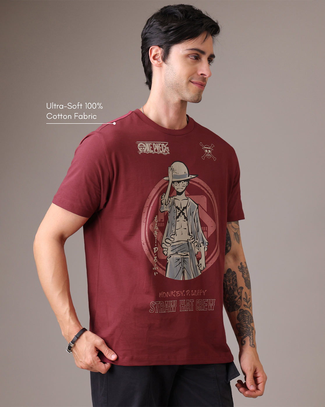 One Piece Monkey D. Luffy  Relaxed Fit Tshirt Men