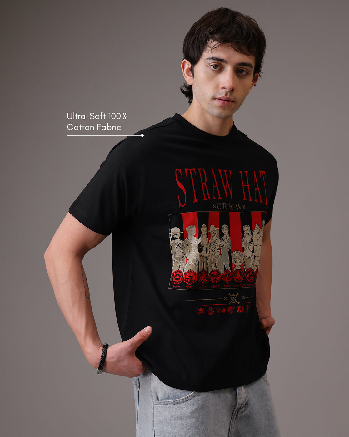 One Piece Straw Hat Crew  Relaxed Fit Tshirt  Men