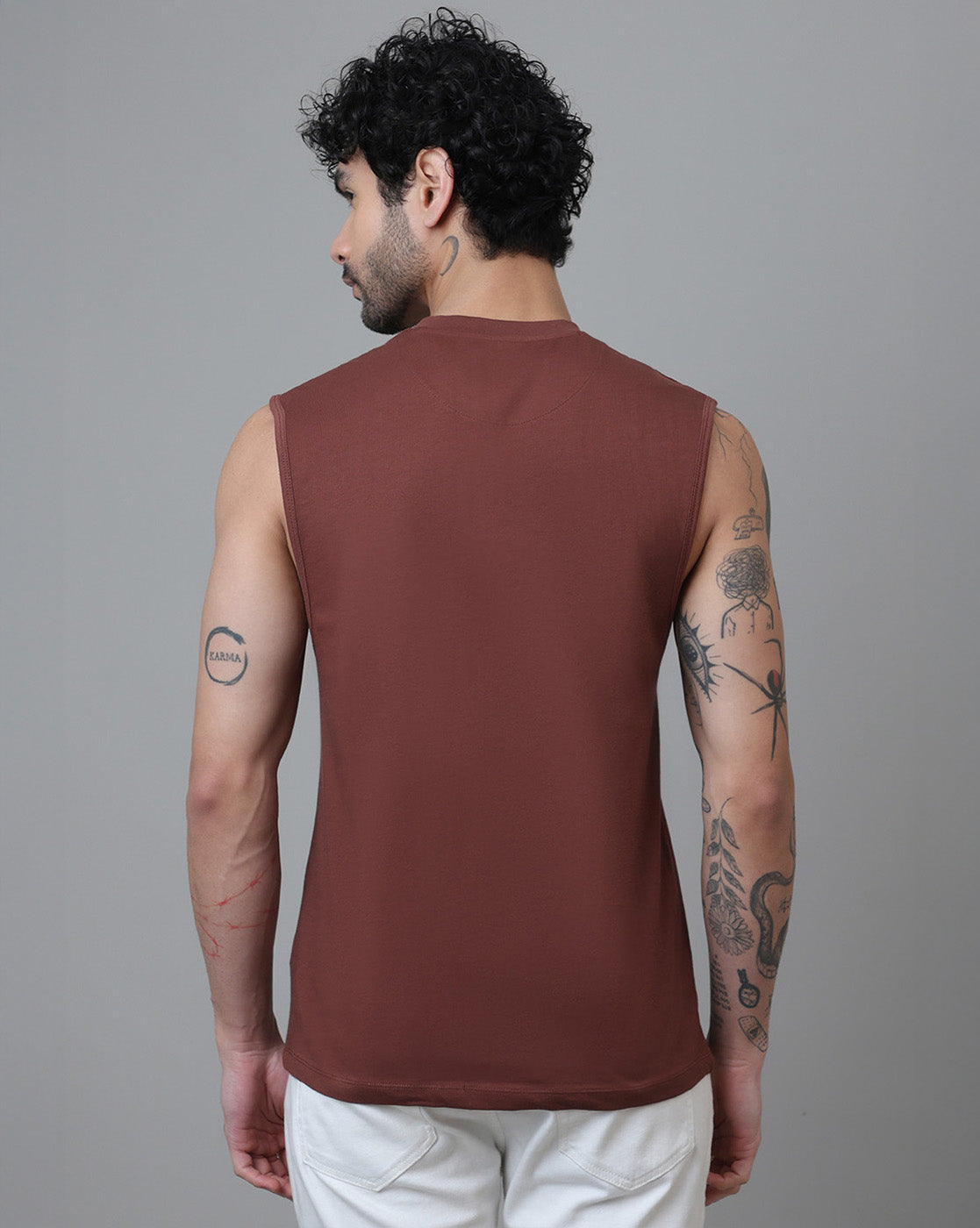 One Piece Printed Regular Fit Muscle-Tee For Men